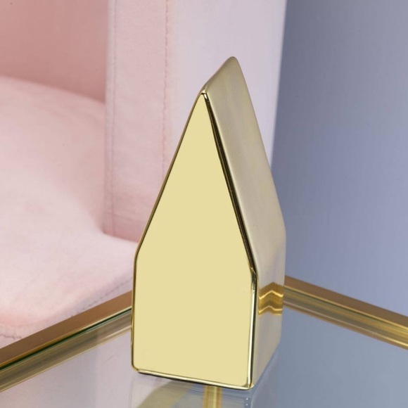 6 in. Gold Ceramic House Decorative Piece - Picture 1 of 7
